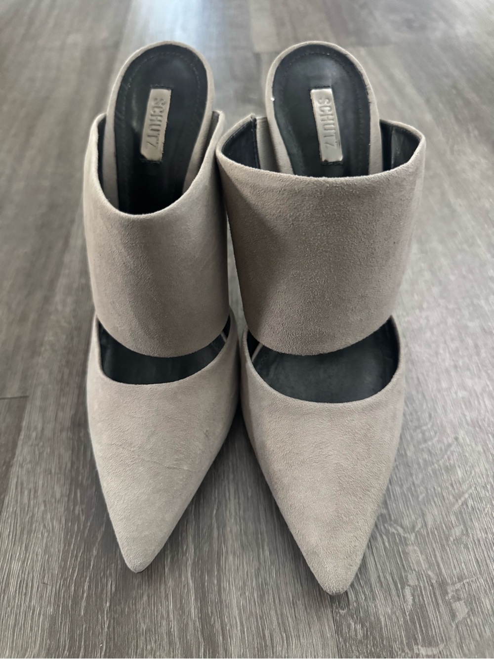 Shutz Quereda Suede Pointed Toe Mules - Picture 5 of 10